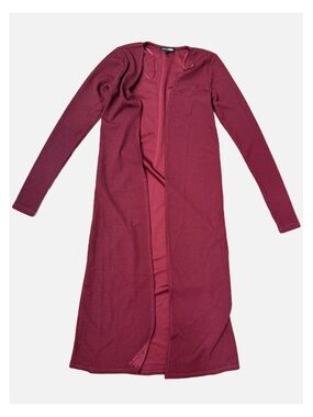 Long Open-Front Ribbed Duster Cardigan Women's XS Boho Festival Lagenlook Ballet